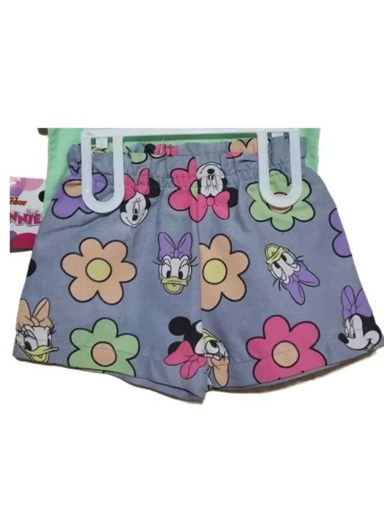 NWT. DISNEY MINNIE Girls Tee & Short 2-Pc Set - Picture 2 of 2